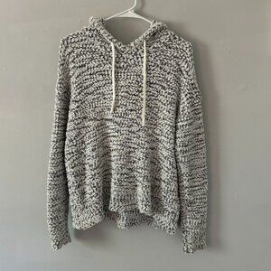 Fuzzy Black and White Hoodie